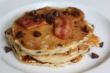 Celebrate Shrove Tuesday with chocolate chip and bacon pancakes
